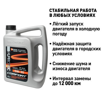 Синтетическое моторное масло Suprotec Comfort 5W-30 4л