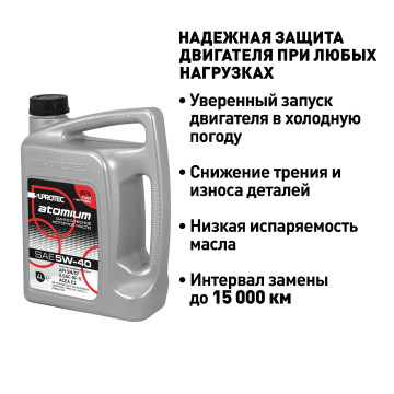 Синтетическое моторное масло Suprotec Atomium 5W-40 4л