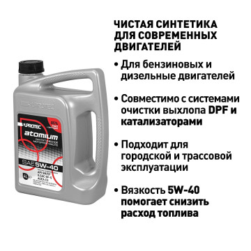 Синтетическое моторное масло Suprotec Atomium 5W-40 4л